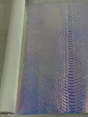 Glossy Embossed Faux Leather Vinyl Upholstery 54″L X 18″W Light Blue Snake