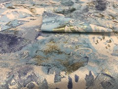 Blue and golden tones luxury Jacquard