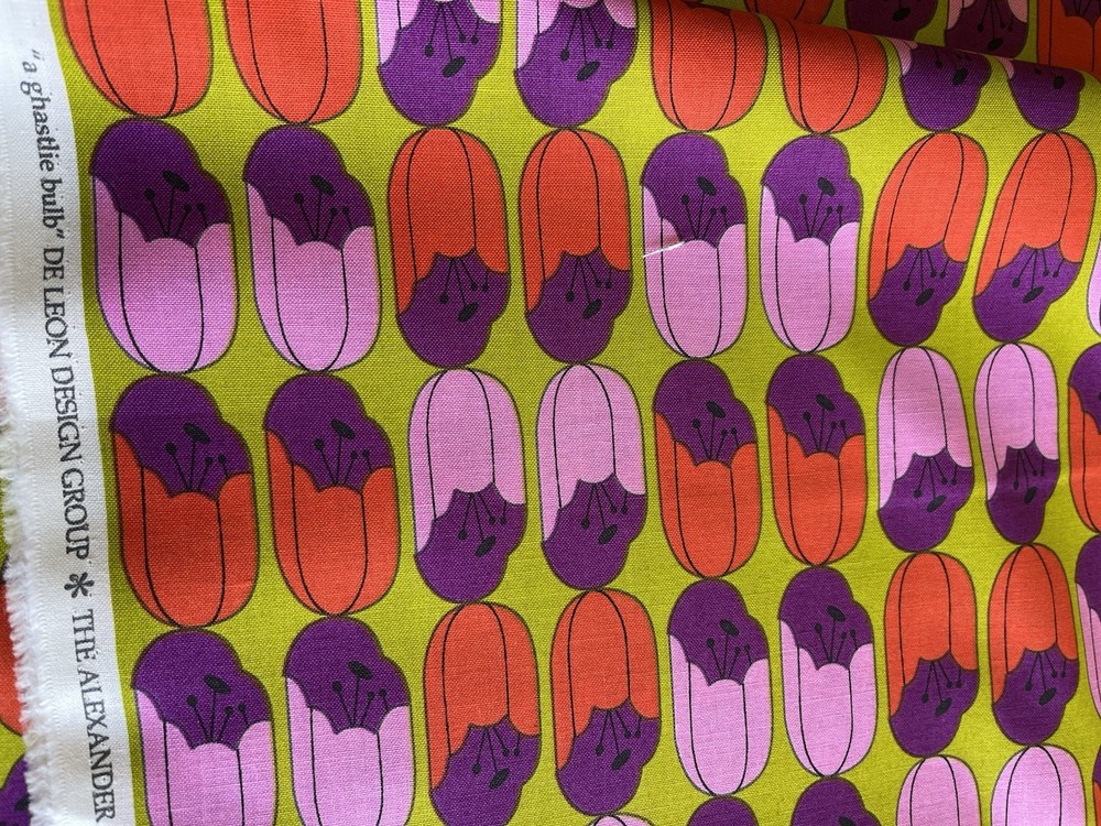 FQ Alexander Henry GHASTLIE BULB 2019 Green Pink Plum Floral Cotton Quilt Fabric