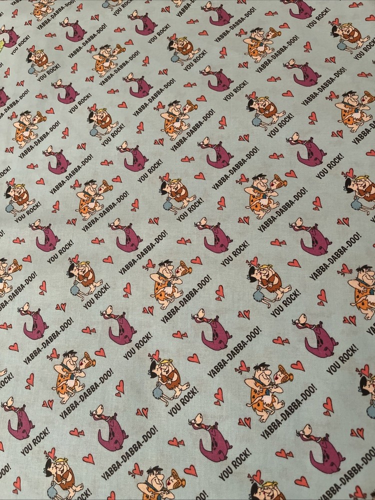 5 1/2 YARDS The Flintstones COTTON Sewing Fabric