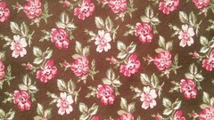 Fabric Red Rooster “Flower” of 3-Tone Cranberry on Chocolate Brown 10″x14″ $1.95