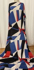 100% Silk Crepe De Chine Avant Garde Geometric Multi-color 2.5 Yds Long 46″ Wide