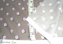 Vintage Poly Fabric Pink Roses against Dark Taupe Background 39″ Long x 60″width