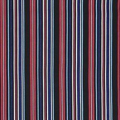 By 1/2 Yard OOP 2010 Black Blue Red White Stripes Heidi Grace Cotton Fabric