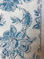 Richloom blue and ivory floral home decor fabric 2 pieces each is 59″ x 55″w