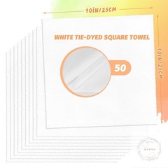 50 PCS 10 x 10 Inch White Fabric Squares Precut White Cotton Squares Solid Color