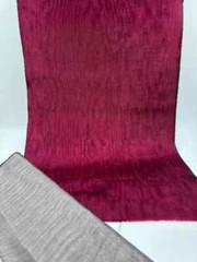 Burgundy Silk Moire Fabric By The Meter, Watermark Patterned Shantung.