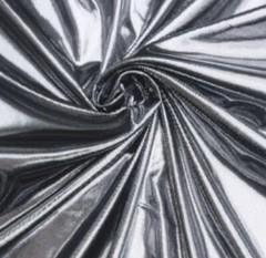 Silver Black Metallic Stretch Spandex Lame Fabric 56” With Sold By The Yard