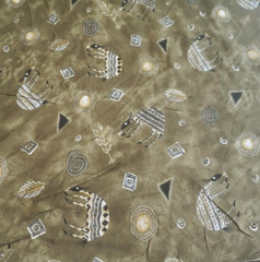 100% Rayon Challis Fabric African Animal Print On Olive Green 58″W x 2 Yards