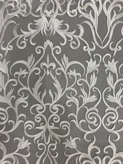 Haley WHITE Floral Swirl Embroidery on Mesh Royalty Lace Fabric by the Yard