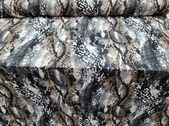 Snake Skyn (4 way stretch) White n black Animal Print Fabric Sold By The Yard