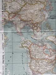 1/2 Metre (20”) Textiles Vilber World Map Wide Width Fabric Made In Spain