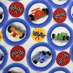 Vintage 90s Race Car Flannel Fabric Indy F1 Racing Flag Cotton 43” X 103” Approx