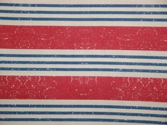 Distressed Red Natural Blue Stripe Combed Cotton Sewing Quilt Apparel Fabric