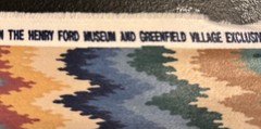 Vintage Waverly Ford Flannelstitch Fabric Remnants Boho Southwest Zigzag USA