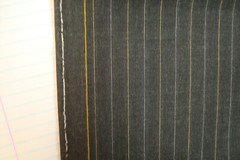 3.77 yds Luxury WOOL Super 120s Fabric 8 oz Suiting Charcoal stripe 136″ BTP