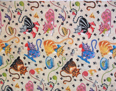 CATS in Boots with Funny Faces OOP MM Fab Cotton Fabric BTHY