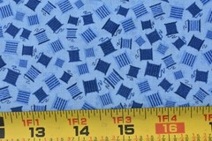 By 1/2 Yd, Vintage, Blue Thread-Spools-Light-Blue Quilt Cotton, Jo-Ann, EB67