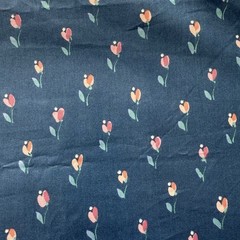 Vintage Stanley King Studio Blue Pink Chintz Fabric 2 yards +16″x 54″w