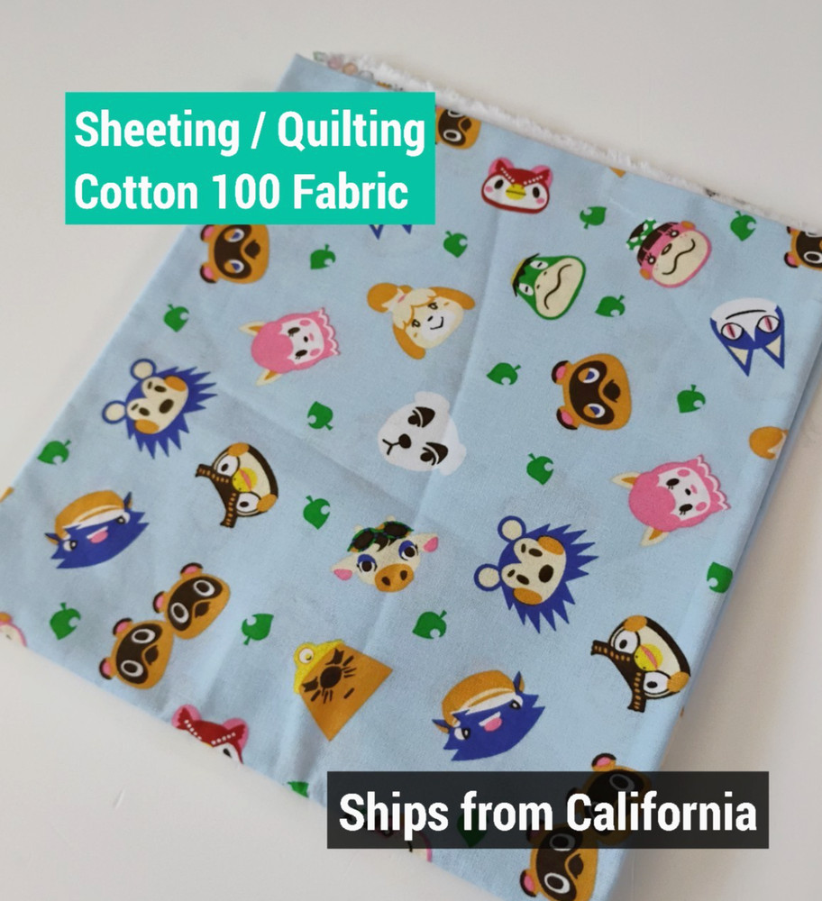 Animal Crossing / 100% Cotton Fabric (Sheeting) Fat Quarter Ships from CA USA