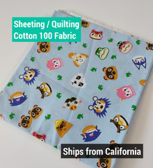 Animal Crossing / 100% Cotton Fabric (Sheeting) Fat Quarter Ships from CA USA