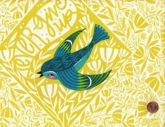 Dantini 100% Cotton Fabric: WHAT THE BIRDS SAID, 24″ x 44″ PANEL