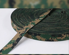 Digital Camouflage Webbing Non-elastic Edging Strips Bag Strap f DIY 2.5cm Width