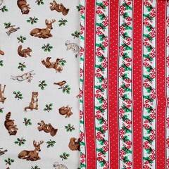 Christmas Fabric Scrap Lot 2 Pounds 6 Ounces Cranston Fabric Traditions Hoffman