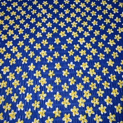 3 Yards by WOF 44″ Cotton Seersucker Fabric Blue Flowers