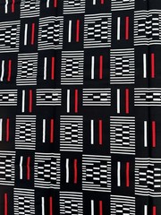 African fabric, Kente black and white tribal print dressmaking fabric