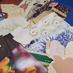 Junk Journal Lot 1Lb Ephemera Trim Lace Fabric Craft Collage Paper Book Cover
