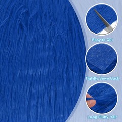 4 Pcs 10″ x 10″ Plush Faux Fur Fabric Square Faux Fur Patches, Blue,Light Blue