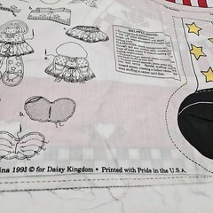 Vintage Daisy Kingdom Starbright doll Fabric Panel 7222 Cut and Sew Cotton