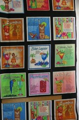 Tiki Lounge Fabric C-1637, Dan Morris for Michael Miller, 23″ x 43″, 15 squares
