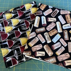 Wine Red White Glass Full Corks Tossed Timeless Treasures 2 Yard Bundle