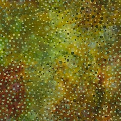 1 Yard Cut Lunn Double Dots Batik 100% Cotton 025 Mustard Green Yellow Red Black