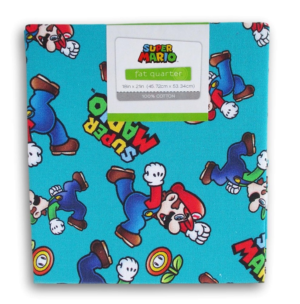 Fat Quarter 100% Cotton for Sewing Crafts – 18 x 21 Inches (Mario & Luigi)