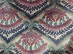 Floral Ikat Vintage Home Decor Fabric 66″ x 20″ one remnant piece Multi-color