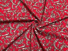 Liverpool Fabric-Red Brown White Damask-LVPR243-Sold by the Yard