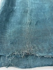 Antique Japanese Hand Spun Fine Hemp Kaya Mosquito Net Turquoise Seamless 70″
