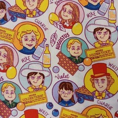 Willy Wonka & The Chocolate Factory Packed Winners Camelot 100% Cotton Fabric