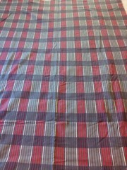 Light Dark Gray Red White Striped Cotton Flannel Fabric 36″ Wide 2.5 Yards Soft