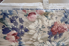 Vtg 1987 House ‘N Home Pink Purple Teal Floral Drapery Fabric 54″ 6.5 Yards