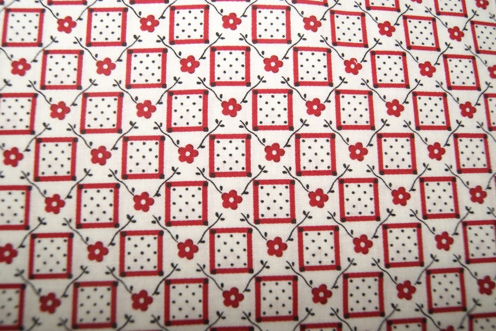 1 Yd Aunt Grace Judie Rothermel Marcus Red Floral Quilt Top Fabric
