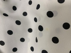 Vintage Black Polka Dots White Fabric 43” X 75” 2 Yards Polyester ? Craft Dot