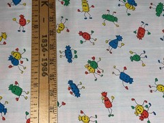 By 1/2 Yd Vintage Dancing Candy Cotton Fabric Children’s Red Yellow Blue Green