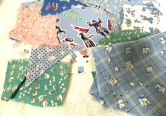 Cotton Quilt Fabric Scrap Small Pieces Lot Novelty Juvenile Prints Train Duck