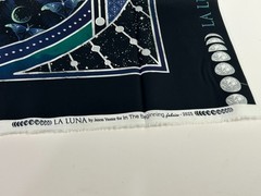 La Luna Moths Celestial Full Moon Phases Fabric Panel 36″ x 44″ Midnight Blue