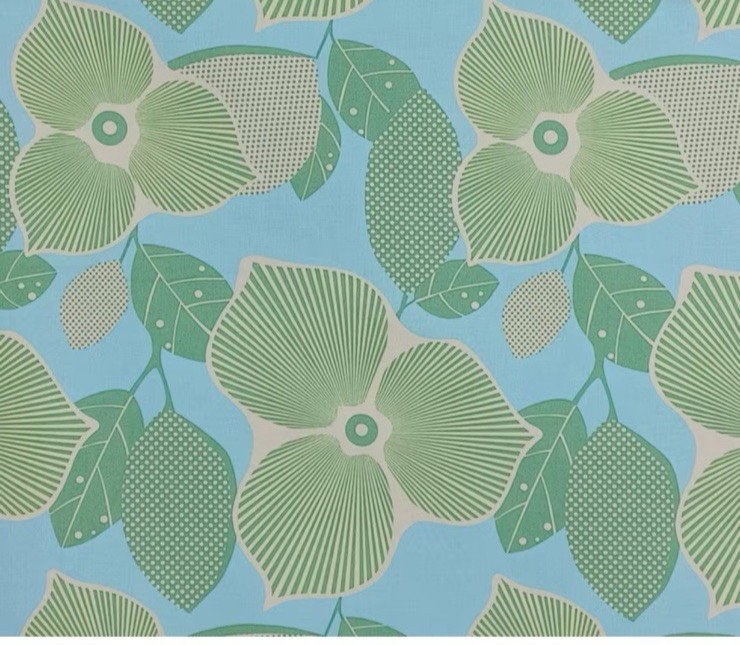 Amy Butler Fabric Midwest Modern Optic Blossom Pastel Green, Blue Lg Floral 2.33