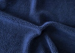 Navy Sherpa Fleece Knit Fabric By the Yard (Jacket Lining, Blanket) 7/24